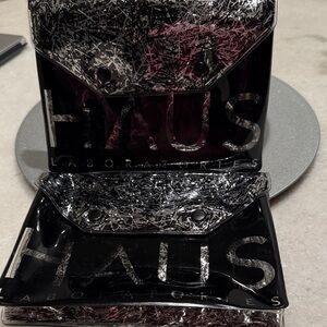 Haus Labs Black and Silver Cosmetic Bags x2